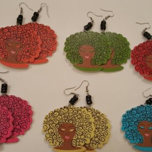 African American black woman curly natural afro